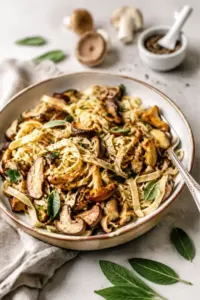 Vegane Pilzpasta mit Soja Nudeln