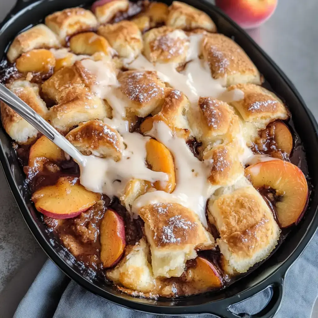 Zimtschnecken-Pfirsich-Cobbler für den perfekten Genuss