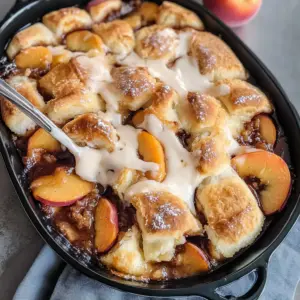 Zimtschnecken-Pfirsich-Cobbler