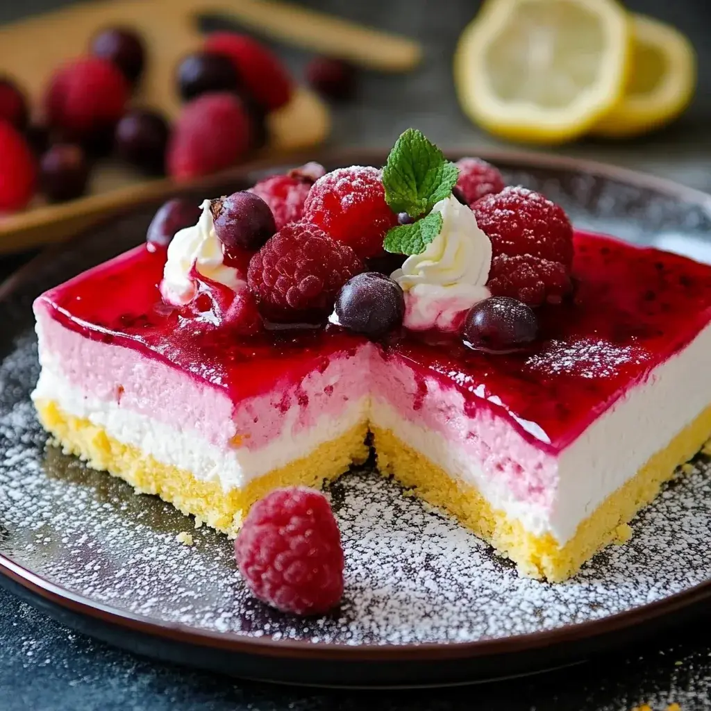 Zitronen-Puddingschnitten mit Himbeeren: Ein Unglaubliches Ultimatives Rezept für 6 Personen – Feierabend Kochen