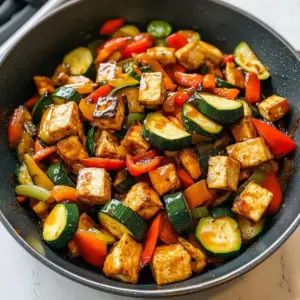 Zucchini Pfannengericht mit Tofu
