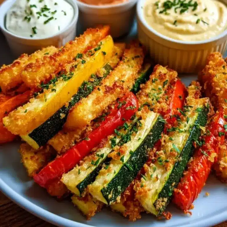 Knusprige Ofen-Gemüsesticks mit Dreierlei-Dip: Unglaublicher Geschmack, Einfaches Rezept!